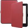 Generico DayQiQiPu Custodia per Kobo Nia 2020 6 Pollici Custodia per eReader in TPU Ultrasottile con Funzione di Sonno/veglia Automatica Copertura Antiurto - Rosso Vino
