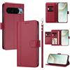 LIAOCY Custodia a Libro Portafoglio per Google Pixel 11 Pro XL, Pelle PU con Fibbia Magnetica [9 Scomparti per Carte], Cover Business Antiurto con Supporto, Red.