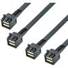 10Gtek® [x2 pcs 12G Internal Mini SAS HD SFF-8643 to SFF-8643 Cavo, with Sideband, 100-Ohm, 1-Meter(3.3-ft)