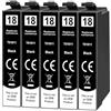 Yowell 5 cartucce da 18 XL, colore nero, compatibili con Epson 18 18XL, Multipack per Expression Home XP-322 XP-215 XP-205 XP-225 XP-305 XP-325 XP-422 XP-405 XP-415 XP-425 XP-315 XP-312 XP-102