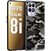 CUSTOMIZZA - Custodia cover nera morbida in tpu compatibile per Realme 8i camouflage mimetico militare nero black grigio