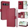 LIAOCY Custodia a Libro Portafoglio per Sony Xperia 10 VII / 10 VIII, Pelle PU con Fibbia Magnetica [9 Scomparti per Carte], Cover Business Antiurto con Supporto, Red.