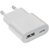 Lonnky Caricatore USB Ultra Sottile 5V 1A, Doppia Porta USB C + USB A, Alimentatore da Parete 5W, Adattore per Presa per iPhone, Android, eBook Reader, Xperia, Lettore MP3, Spessore 1,45 cm, Bianco
