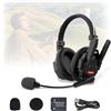 SYNCO XTALK XMax1 Cuffia Intercom Wireless per Cinema e Team (1PC) | 500m/1640ft, 2.4GHz Full-Duplex, AEC Cancellazione Rumore, Monitor 3.5mm, Batteria 24H, per Riprese, Interviste, Magazzino