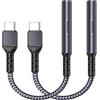 Maxonar Adattatore per cuffie USB tipo C[2pacchi],Maxonar aggiornato USB C a chiavetta jack da 3,5 mm Convertitore da digitale ad analogico Aux Audio per Galaxy S21 S20 Note 20 10 S9 Pad Pro Pixel 5 4-Grigio