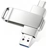 zidiau Chiavetta USB 3.0 a doppia porta da 128 GB, tipo A, tipo C, memory stick ad alta velocità, in lega di zinco, antiurto, portatile, compatibile con smartphone, laptop, desktop, tablet