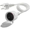 LANMINGLEL Cavo di prolunga Schuko Corto, prolunga elettrica per esterni con spina Schuko, cavo di prolunga Schuko, bianco, 3 x 1,5 mm², 16 A, 250 V, IP44, per la casa (bianco - normale, 2 m)
