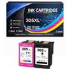 BSD Tech Toner Cartuccia Inchiostro 305XL Nero e Colore Compatibile per HP 305XL Alta Resa per DeskJet 2820e 2810e 2800e 2710e 2720e 4220e 2721e Plus 4100e 4210e 4220e Envy 6000e 6020 6400e Stampanti,Black/Color-2pa