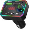 Generic Trasmettitore FM per auto,Trasmettitore radio per auto,Adattatore radio FM - Ricevitore radio con luci colorate, caricabatterie rapido per auto a 2 porte per la maggior parte dei telefoni celu