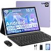 ZIOVO Tablet 10 Pollici Android 15 Tablets,30GB RAM+128GB ROM(TF 2TB),5G WiFi Tablets,Octa-Core 2.0 GHz/Gemini AI/Widevine L1/8000 mAh/BT 5.0/GPS/Face ID/2 in 1 Tablet con Tastiera e Mouse - Viola