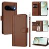 LIAOCY Custodia a Libro Portafoglio per Google Pixel 11 / Pixel 11 Pro, Pelle PU con Fibbia Magnetica [9 Scomparti per Carte], Cover Business Antiurto con Supporto, Brown.