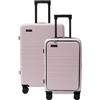 ETERNITIVE E3 Pro Set 2 valigie 97 L USB 37 L + media 60 L TSA rosa | Set di 2 valigie coordinate: USB 37 L + 60 L; lucchetto TSA su ciascuna, si ripongono una dentro l'altra
