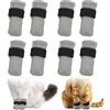 Roucerlin Scarponi per gatti antigraffio per artigli di gatto regolabili, antiscivolo, calzini in rete per il bagno, alimentazione, taglio delle unghie (grigio)