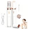 Bluessiery Epilatore Viso Donna, 2 in 1 Rasoio Viso Elettrico Donna Depilazione Femminile con Luce LED, Depilazione Indolore e Altamente Efficace per Viso, Labbra, Mento, Braccia, Gambe e Bikini