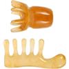 BELLIFFY 2 Pezzi Pettine Massaggiante Cuoio Capelluto in Resina e Cera | Design Arrotondato e Liscio, per Testa e Collo, Look Chic, Tono Khaki, Massaggiatore Emicrania Elettrico