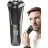 Fruusv Electric Shaver, 4D Floating Head Rotary Shaving Tool, Wet & Dry Beard Trimmer, USB ricaricabile Washable Shaver, Digital Display, portatile Travel Shaving for Men
