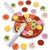 Toaren Pizza Giocattolo per Bambini,Cucina Bambini Legno Pizza Accessori Tagliare Montessori Giocattolo da Educativi con Tagliere,Tagliapizza,Giorno dei Bambini,Compleanno,Ragazzi Ragazze 3+ Anni