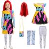 AENEY Costume da Sally Nightmare-Before Christmas per ragazze, 5 pezzi, con parrucca rossa, maniche, leggings per Halloween