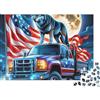 ERBFRIXDB Puzzle 1000 Pezzi Camion con Leone e Bandiera Americana per Adulti 70x50cm/1000pcs