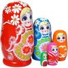 Generico Matrioske 10,9 Cm Set Da 5 Pezzi Decorazione Casa In Legno Floreale | Divertente Decorazione Da Tavolo Per Feste Di Compleanno Casa Scrivania Libreria Ingresso Ufficio