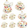 APRRMLIZW Miniatura Stoviglie Servizio In Miniatura Accessori Casa 15 Pezzi 1:12 Set Da Tè In Ceramica Per Casa Delle Bambole Mini Tea In Ceramica Per Bambine Set Da Tè In Porcellana Regalo Per Bambina