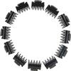 Hailong Ming 12 Pezzi di Impugnature Mini S in Resina con Clip, Nero, come descritto