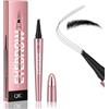 QIC Penna Sopracciglia, Effetto Pelo Matita Sopracciglia Impermeabile & No Transfer, Lunga Durata Up to 12H Matita Sopracciglia Microblading, Cruelty-Free (04 Black)