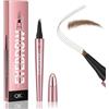QIC Penna Sopracciglia, Effetto Pelo Matita Sopracciglia Impermeabile & No Transfer, Lunga Durata Up to 12H Matita Sopracciglia Microblading, Cruelty-Free (Dark Brown)