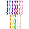 Lufdegim 12 extension colorate per capelli, 50 cm, ricci ondulati, sintetici, da agganciare, clip colorata nelle estensioni dei capelli, extension per feste (arcobaleno)