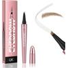 QIC Penna Sopracciglia, Effetto Pelo Matita Sopracciglia Impermeabile & No Transfer, Lunga Durata Up to 12H Matita Sopracciglia Microblading, Cruelty-Free (01 Light Brown)