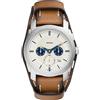 Fossil Machine orologio per uomo, movimento cronografo, con bracciale in acciaio inossiperbile o cinturino in pelle, 42 mm, Bianco e Marrone