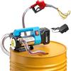 SEESII Pompa Travaso Gasolio a Batteria, 45 L/min, Ugello Auto-Stop | Pompa Carburante Elettrica Senza Fili per Diesel e Cherosene, con Batteria 4,0 Ah, Tubi e Filtro, per Trattori, Fusti, Barche