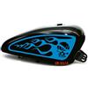 Pimastickerslab Kit 2 adesivi moto serbatoio teschio fiamme skull chopper harley custom vintage cod. 1678 (053 BLU LEGGERO, OPACO (matt_opaque))