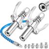 Yicenmy 2 Pezzi Testina Ingrassatore, 10000 PSI Ingrassatori Testine con Tubo 30cm e Maniglia di Lubrificazione, Doppelgriff G Accoppiatore per Ingrassatore Passend Standard M6/M8/M10