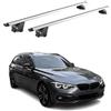 OMAC Barre Portatutto Alluminio TÜV geprüft per BMW 3er Touring F31 G21 2012-2025 - per Rail Tetto Integrati - T Nut - Max 100 kg - 2 Schlösser Argento