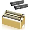 Lutinhus 1 confezione professionale di ricambio per rasoio a doppia lamina BaBylissPRO Barberology, compatibile con rasoio BaBylissPRO Barberology FXFS2, oro (oro)