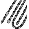 Bandmax Collana Uomo a Catena Cubana in Acciaio Inossidabile con Chiusura in Zirconia, Collana Uomo Placcato in Argento/Oro/Nero con Catena Larghezza 6/9/12 mm, Gioielli Stile Hip-Hop Punk Unisex