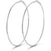 GoldChic Orecchini Cerchio Grande 90mm Argento in Acciaio Inox