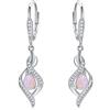 VONALA Ciondolo in argento sterling 925, opale ottobre, pietra portafortuna, pendente pendente, orecchini a goccia, regalo di San Valentino, per donne e ragazze