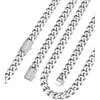 Bandmax Collana Uomo a Catena Cubana in Acciaio Inossidabile con Chiusura in Zirconia, Collana Uomo Placcato in Argento/Oro/Nero con Catena Larghezza 6/9/12 mm, Gioielli Stile Hip-Hop Punk Unisex
