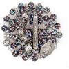 Nazareth Store Rosario cattolico con perline di cristallo e strass, medaglia miracolosa in argento, crocifisso INRI, rosario multicolore in confezione regalo
