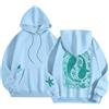 Generico Felpa con cappuccio oversize da donna - Ricamo Jacquard Pink Palm Puff Hoodie, Y2K Streetwear, felpa con cappuccio in stile college a maniche lunghe per ragazze