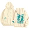 Generico Felpa con cappuccio oversize da donna - Ricamo Jacquard Pink Palm Puff Hoodie, Y2K Streetwear, felpa con cappuccio in stile college a maniche lunghe per ragazze