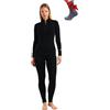 Merino.tech Set Intimo Termico Donna 100% Lana Merino Zip + Calze | Abbigliamento Tecnico con Mezza Cerniera: Intimo Termico Termoregolante per Sci, Trekking e Outdoor