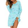 MIA LUCCE Camicia da notte da donna, a maniche lunghe, da notte, in cotone, da notte, da notte, da donna, morbida e leggera, da notte, farfalla, 3XL