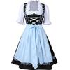 Generic Dirndl - Abito tradizionale bavarese da donna, abito corto Dirndl, azzurro, elegante, stile bavarese, abito tradizionale bavarese, costume tradizionale bavarese, vestito tradizionale bavarese, vestito