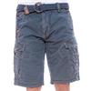 Geographical Norway Perle Pantaloni Corti Cargo da Uomo con Cintura Hellblau