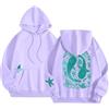 Generico Felpa con cappuccio oversize da donna - Ricamo Jacquard Pink Palm Puff Hoodie, Y2K Streetwear, felpa con cappuccio in stile college a maniche lunghe per ragazze