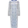 i-Smalls Camicia da notte termica da donna 100% cotone spazzolato bottoni davanti lunga lunghezza camicia da notte L a 3XL