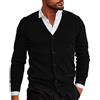 PODOLIXIA Cardigan da uomo con scollo a V, maglione elasticizzato, a maniche lunghe, con bottoni, elegante, slim fit, leggero, maglione e cardigan da uomo con tasche aperte sul davanti